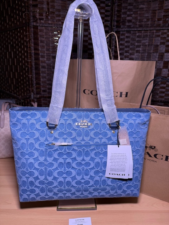 Coach Handbags - NWT Coach Denim Blue Signature Tote
